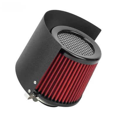 Car Cold Air Intake Filter with Stainless Steel Protective Heat Shield Cover Adjustable Universal High Flow Sport Air Filters