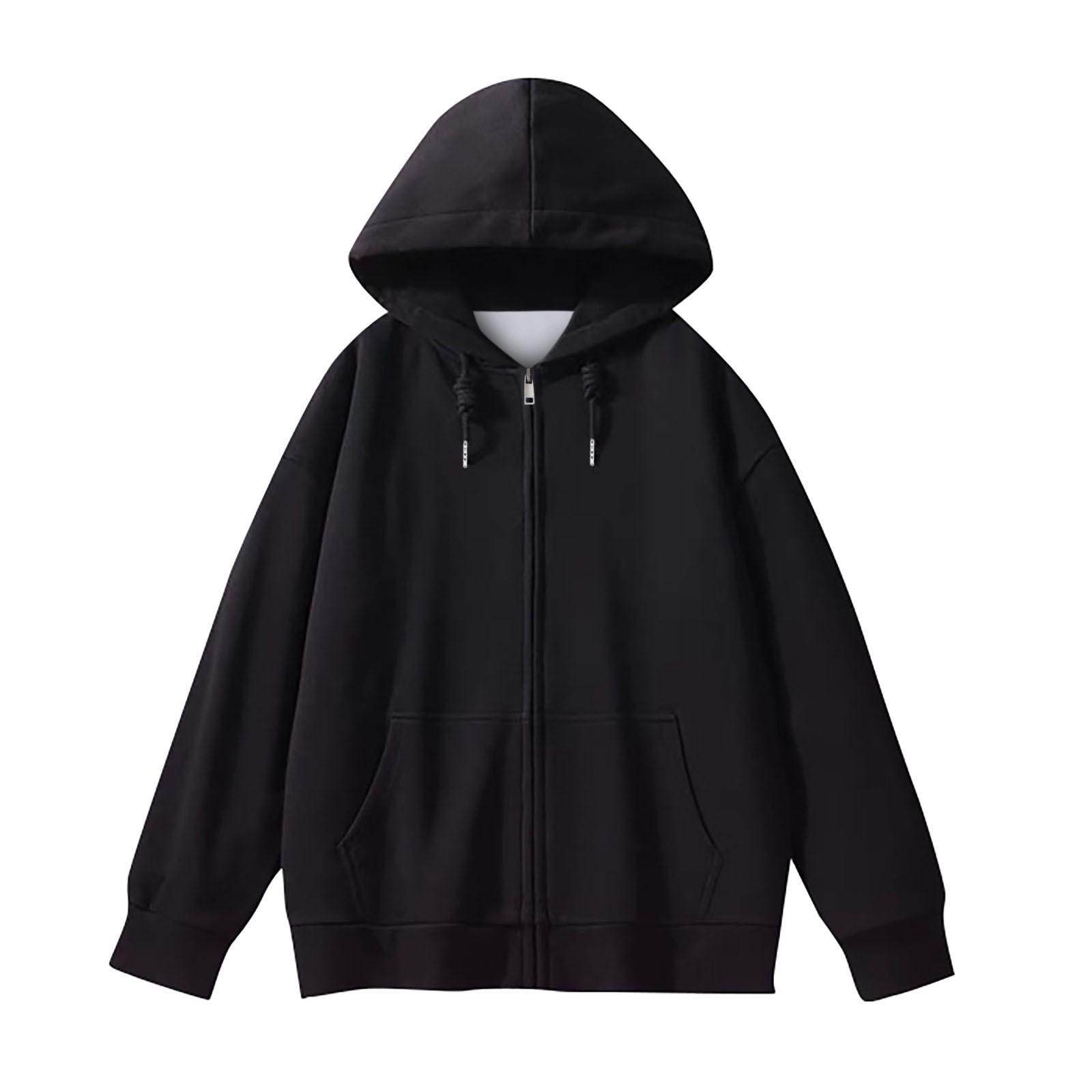 Женская мода сплошной цвет карман с длинным рукавом свободная куртка с капюшоном пальто — фото 4