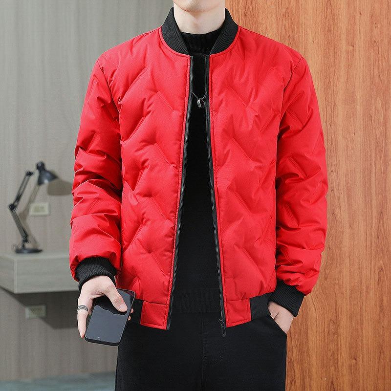 Winter Cotton-padded Jacket Men's Fashion Loose Baseball Collar Velvet Thickened Cotton-padded Jacket Winter Cotton-padded Jacket Public Version