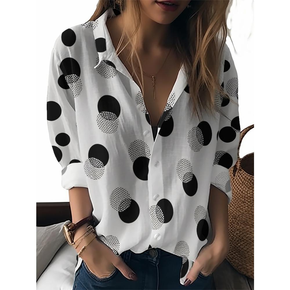 Sommer Minimalistisches Hemd mit Digitalem Blumenprint Knopfleistenhemd Oberteil für Damen Hawaiianischer Strandurlaub Lässiges Hemd