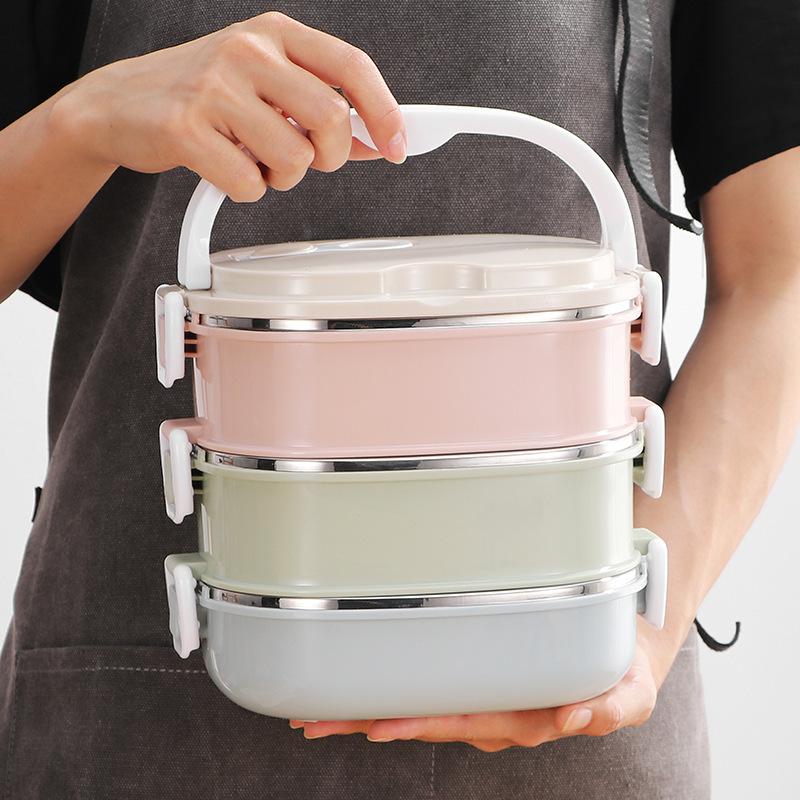 Box Stainless Steel Insulated Thermal Food Container Box Student Children Work