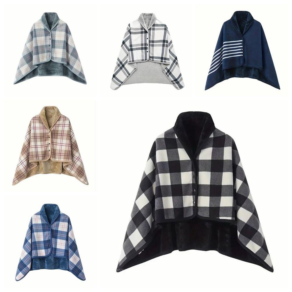 Thicken Wearable Blanket Soft Flannel Blanket Lazy Home Shawl  Winter