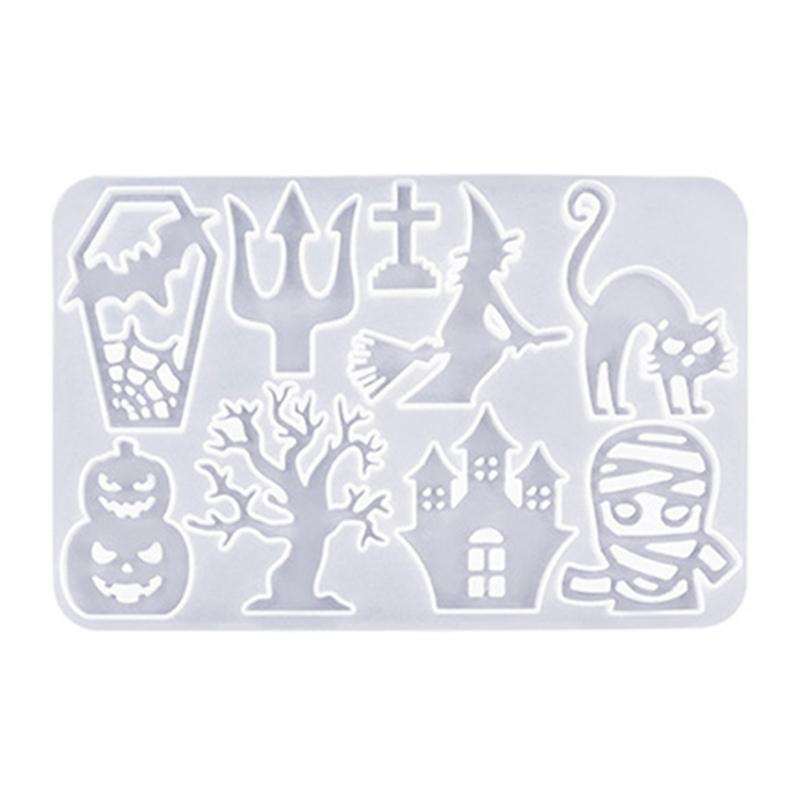 Halloween Pendant Silicone Mold Personalized Skull Pumpkin Earrings Pendants Resin Molds with Hair Clips Accessory DIY