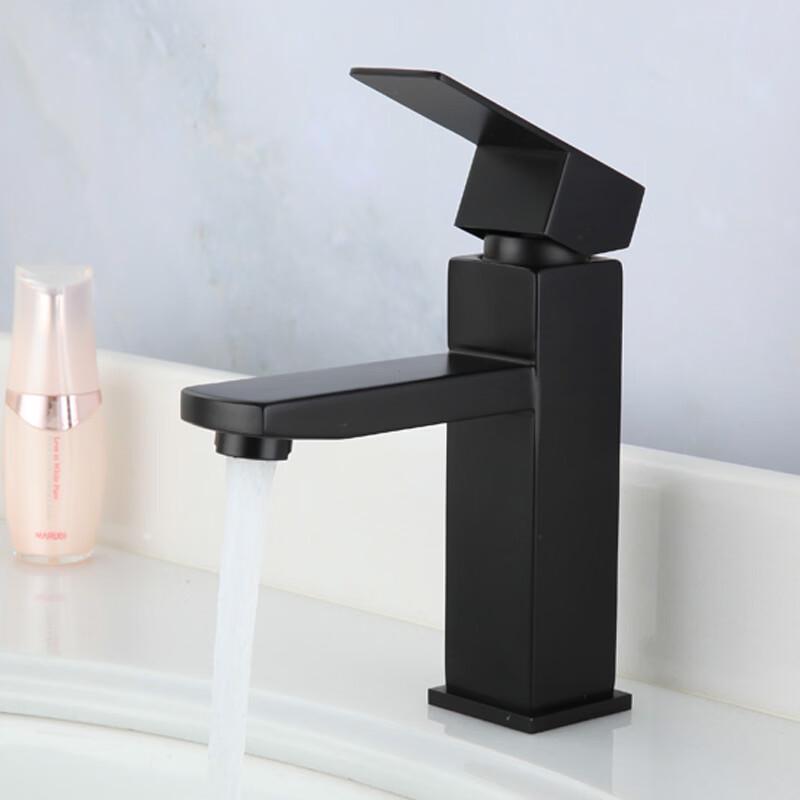 OEING Square Black Tall Basin Mixer Faucet