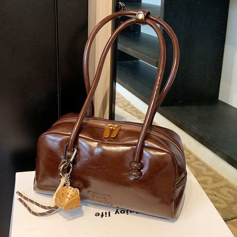 Ielgy Large-Capacity Bag Fashion Retro Commuter High-End Sense One-Shoulder Armp