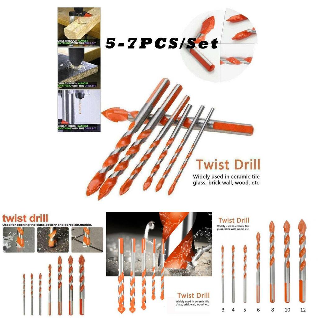 Premium 5/7 Pcs Drill Bits Set For Effortless Ceramic Wall Glass Hole Punching