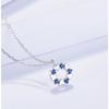S925 Sterling Silver Korean Style Blue Rounded Necklace Fashion Temperament Clavicle Chain Silver Jewelry Necklace Korean Style