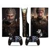 Black Myth Wukong Vinyl Protective Cover Anti-Scratch Cool Decal Cover Dustproof for PS5 Slim Disc Digital Console & Controllers