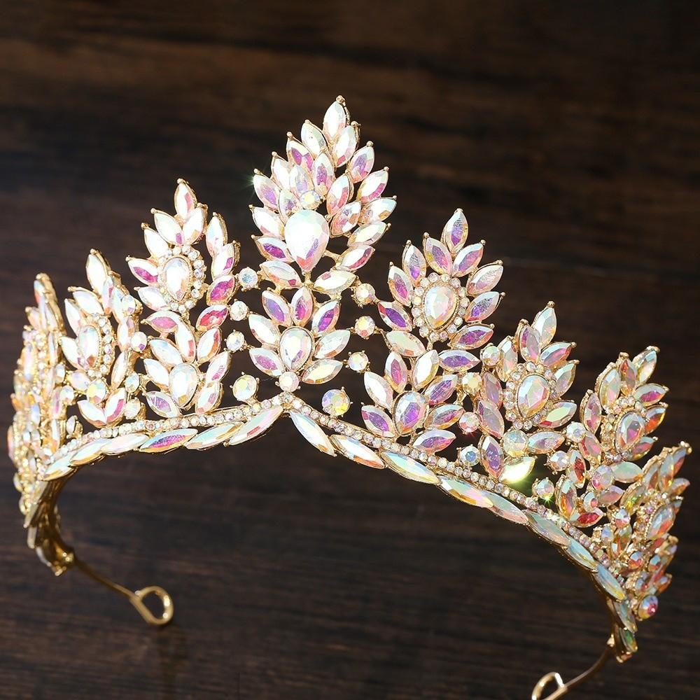 Elegant Baroque Queen Tiaras Luxury Rhinestone Diadem Zinc Zinc Alloy Princess Crown Birthday Party