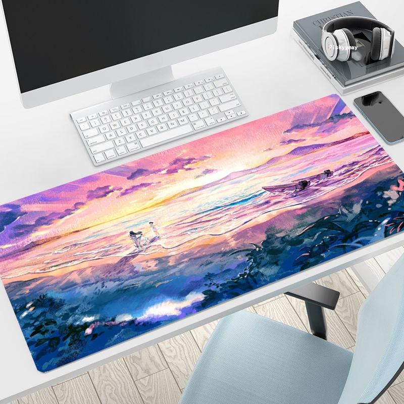 Large Gaming Mousepad Nature xcm XXL Lock Edge Mouse Pad Keyboard Mats Mouse Mat Rubber Table Carpet Office Desk Mat