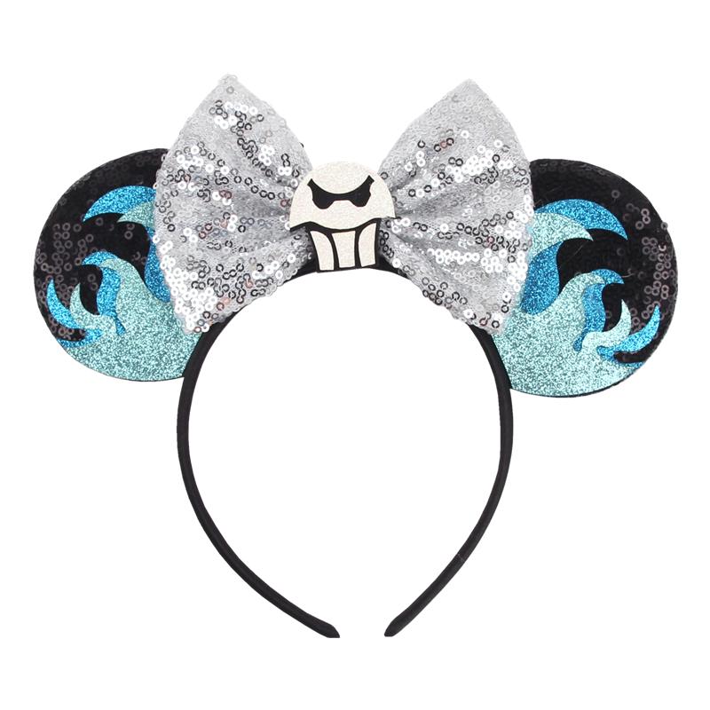 Halloween Mouse Ears Headband Sequins Bow Hairband For Women Featival Party DIY Hair Accessories Boutique