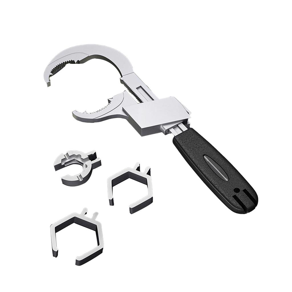 Bathroom Wrench Set Aluminum Alloy Adjustable Large Opening Arc Teethed Double Headed Sink Wrench