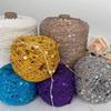 Hand-Knitted Bright Cotton Yarn with Sequins, 3MM+6MM, Combed and Fancy
