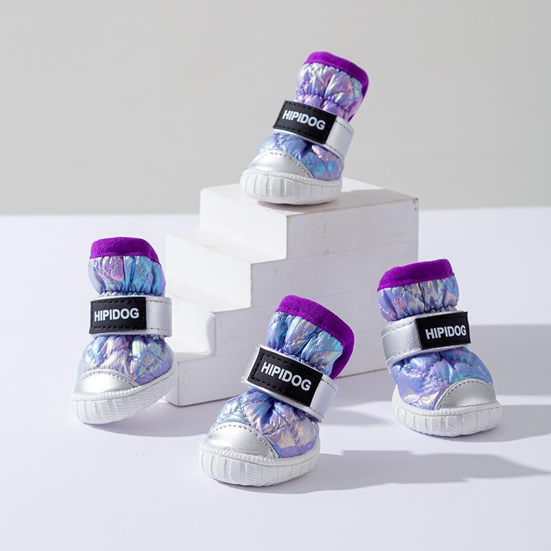 שינוי הדרגתי של סתיו וחורף כלב מוזהב נעלי שלג ערימה מעובה חמות נעלי כותנה צפון-מזרחיות למניעת נעלי כלב חיות מחמד