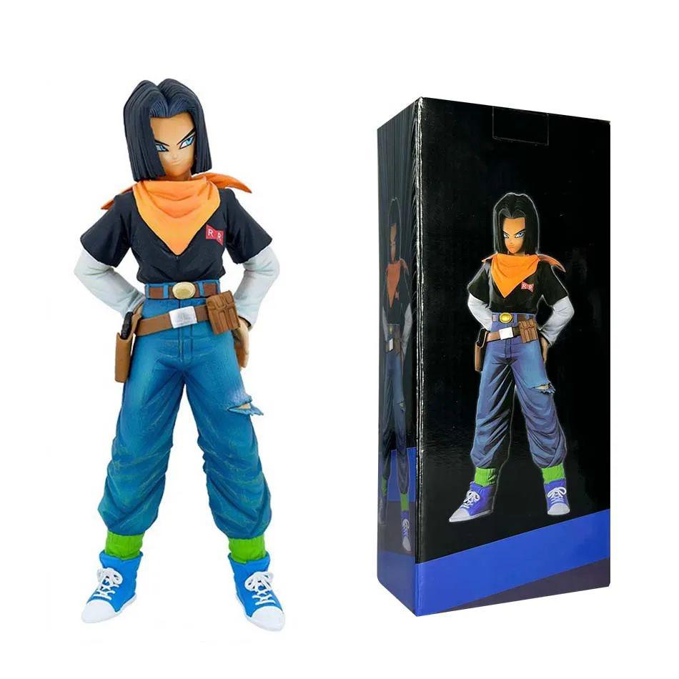 25CM Anime Dragon Ball Android 17 18 Figure Android 18 PVC Action Figures Doll Collection Model Plaything for Children Christmas Presents