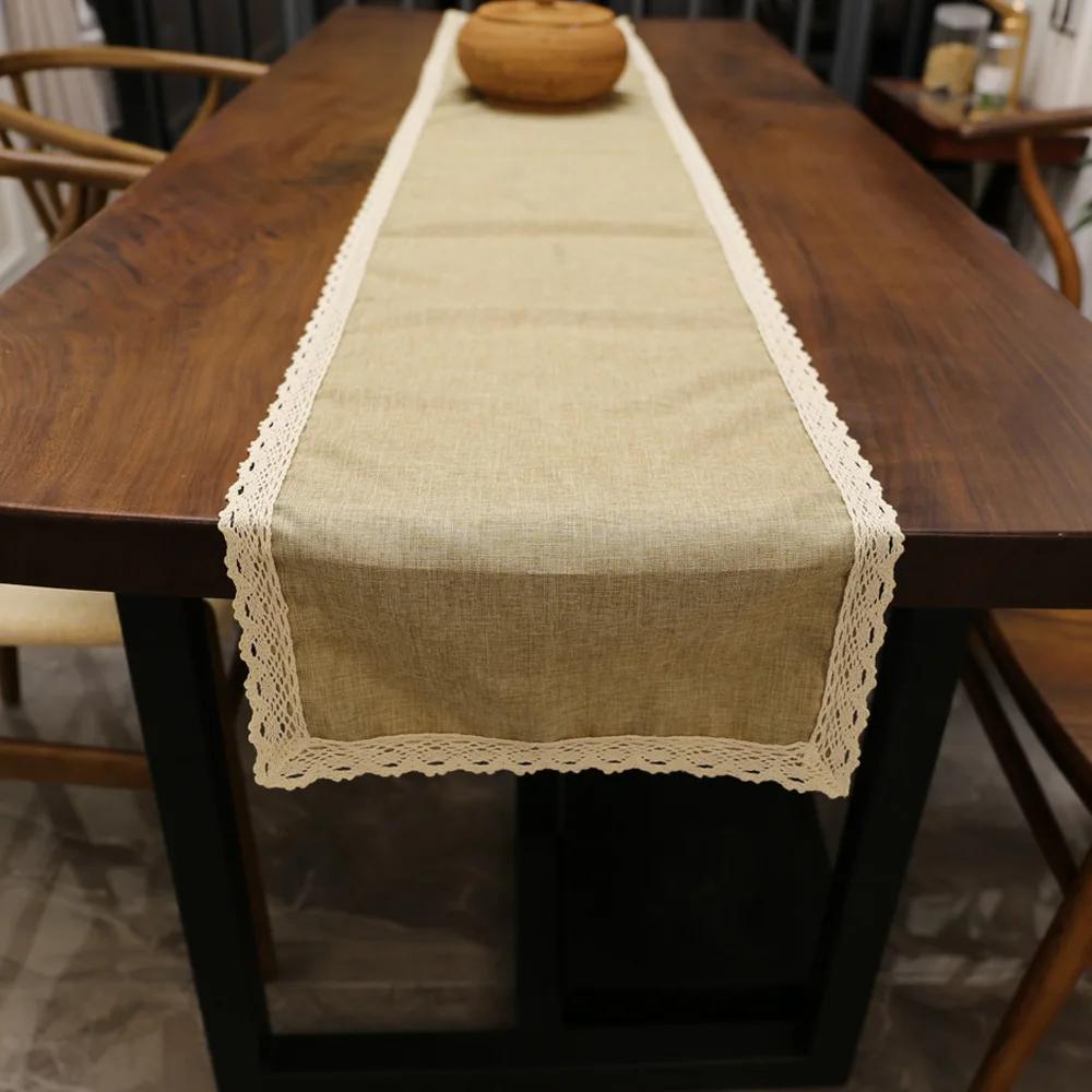 30x250CM Běhoun na stůl Juta Krajka Juta TV stolek Běhouny na stůl Rustikální Juta Imitace Lnu Svatba Večírek Domácí Dekorace