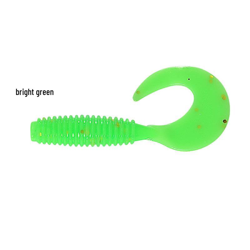 Japanese T-tail Soft Worm Jig Set: Long Cast Artificial Bait for Bass and Mandarin Fish with Curly Tail Lure