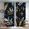 2D Flat Printing 2pcs Curtain Window Drapes Mardi Gras Festive Mask Digital Printed Polyester Drapes Seasonal Party & Holiday