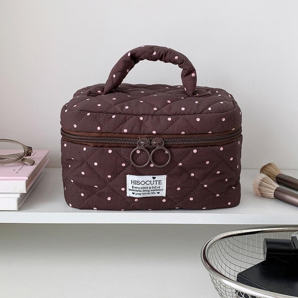 With Handle Y2k Dots Toiletry Bag Large Capacity Makeup Pouch Durable Cosmetic Storage Bag Men