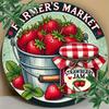 Wooden Farmers Market Strawberry Jam Wooden Sign - Artisanal Home Décor for Door, Wall, Home, Room, Farmhouse, Street, Shop, Garage, Bar, Garden