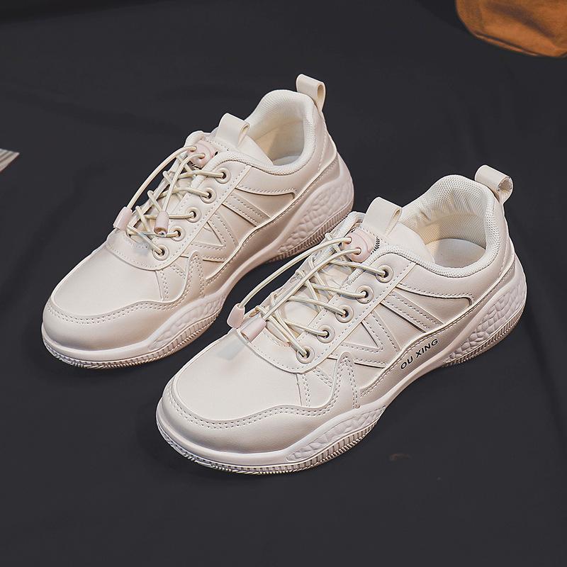 White Shoes Women's New Spring and Autumn Versatile Students Do Not Tie Shoelaces No-Tie Non-Slip Casual Sneaker