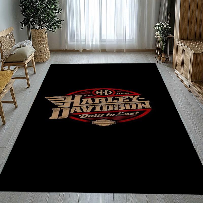 Retro H-Harleys Racing Moto Living Room Non-Slip Area Rug Soft Carpet for Bedroom Kids Playroom Sofa,Home Decor Doormat Gift