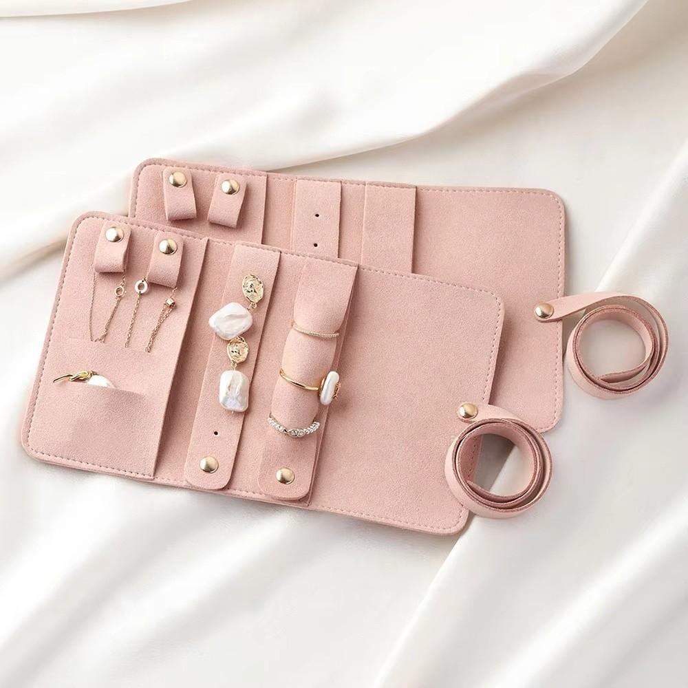 Foldable Jewelry Organizer Roll Lightweight Jewellery Roll Packing Pouches for Necklaces Women