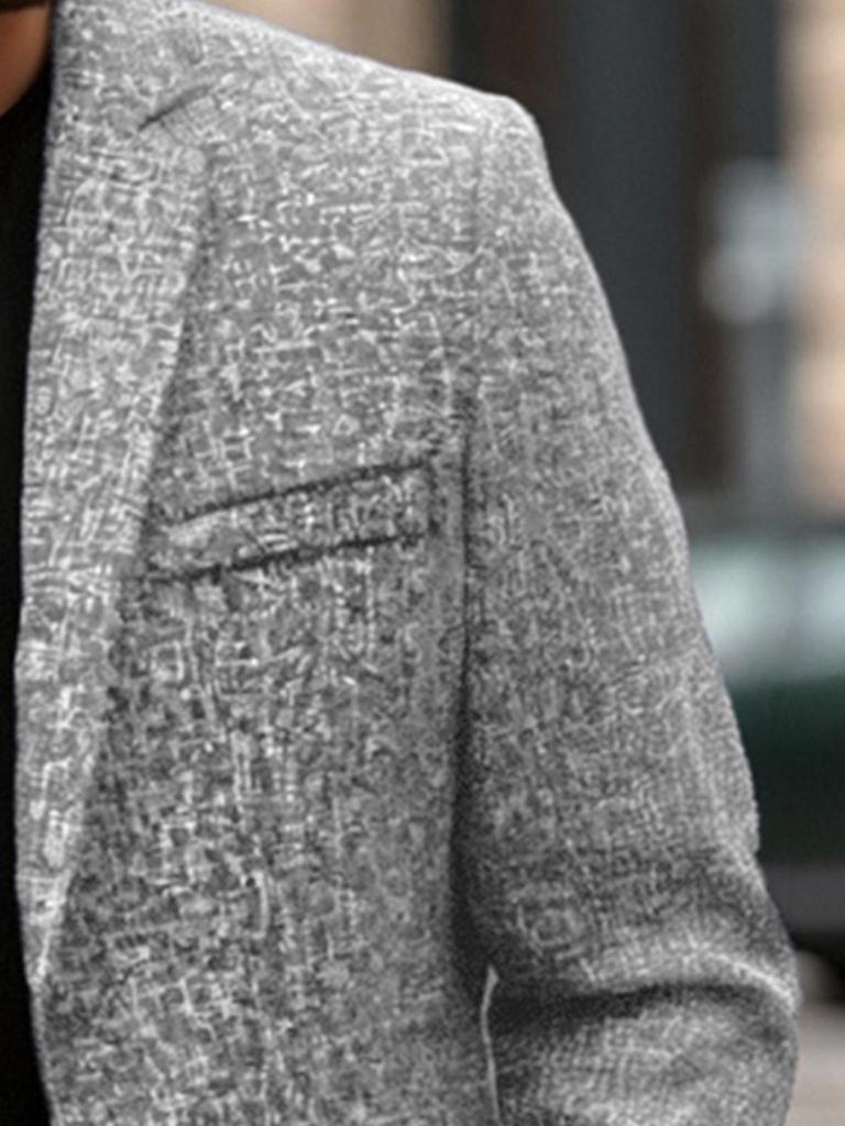 2025 Men's Thin Single-Breasted Casual Blazer - Spring/Autumn, Iron-Free