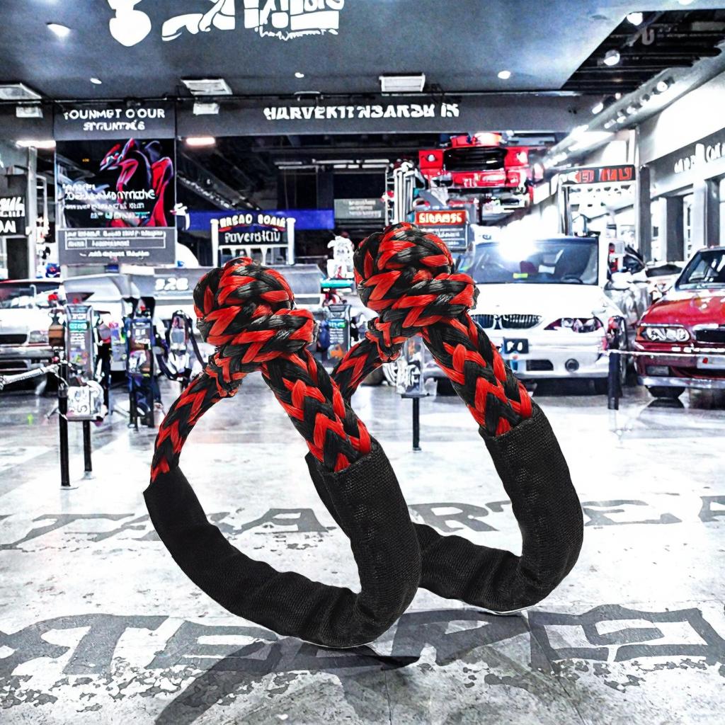 Mixture Color 14 mm Nylon Fiber Soft Shackle 20 Tons Breaking Force Towing Strap 2 Pieces for Off-Road Car Rescue