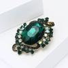 Retro Alloy Crystal Glass Brooch High-End Temperament Women'S Suit Cardigan Corsage Jewelry Pin