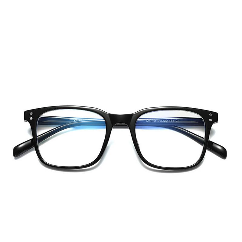 Rivet Big Square Myopic Glasses Women Men TR90 Frame Minus Lens Prescription Spectacle Diopter 0 -0.5 -0.75 -1.0 To -6.0