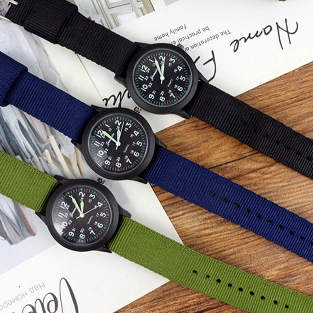 Orologio da polso in tela luminescente al buio per uomo, donna, unisex, stile vintage, accessori moda casual
