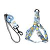 Dog Harness Dog Leash Three-piece Collar Chest Back Pet Leash Printed Dog Leash Pet Supplies