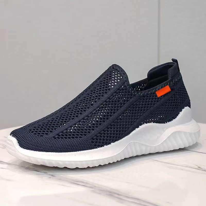 

Men s Summer Mesh Casual Shoes: Breathable, Soft Sole, Fashionable Versatile Sneakers. 41 чёрный/белый