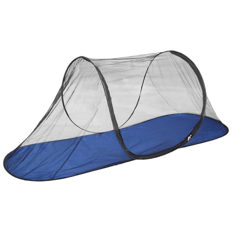 

Быстросборный дорожный сетчатый навес Прочная ткань Оксфорд Сетка для летних походов и приключений с рюкзаком синий