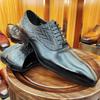 Fashion Prince Men's Classic Modern Formal Oxford Shoes Wingtip Lace Up Dress Handmade Black Genuine Leather Italian Style