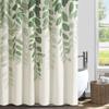 Green Shower Curtains for Bathroom Linen Shower Curtain Nature Themed Plants Leaves Botanical Sage Green and Cream Fabric Cloth