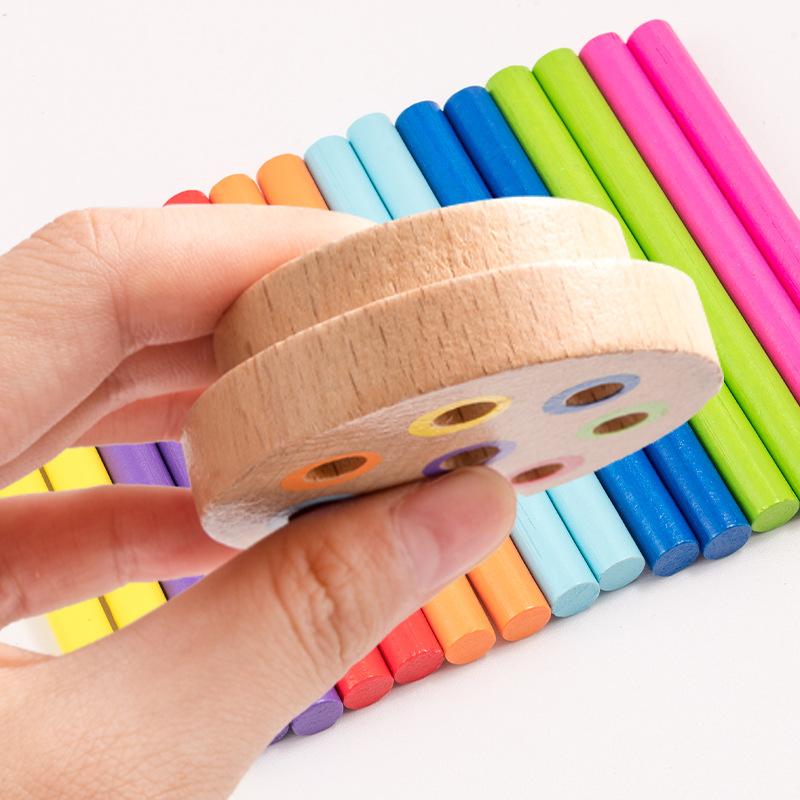 Wooden Fine Classification Bucket Children'S Toys Color Cognitive Classification 3-6 Years Old Early Education Enlightenment Educational