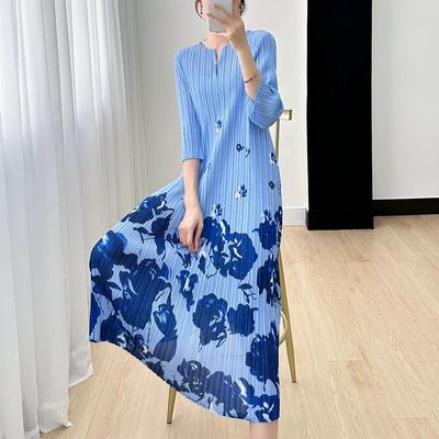Minimalistisches, bedrucktes Temperamentkleid für Damen, High-End-Retro, bequemer und lässiger Faltenrock, neuer Sommerstil