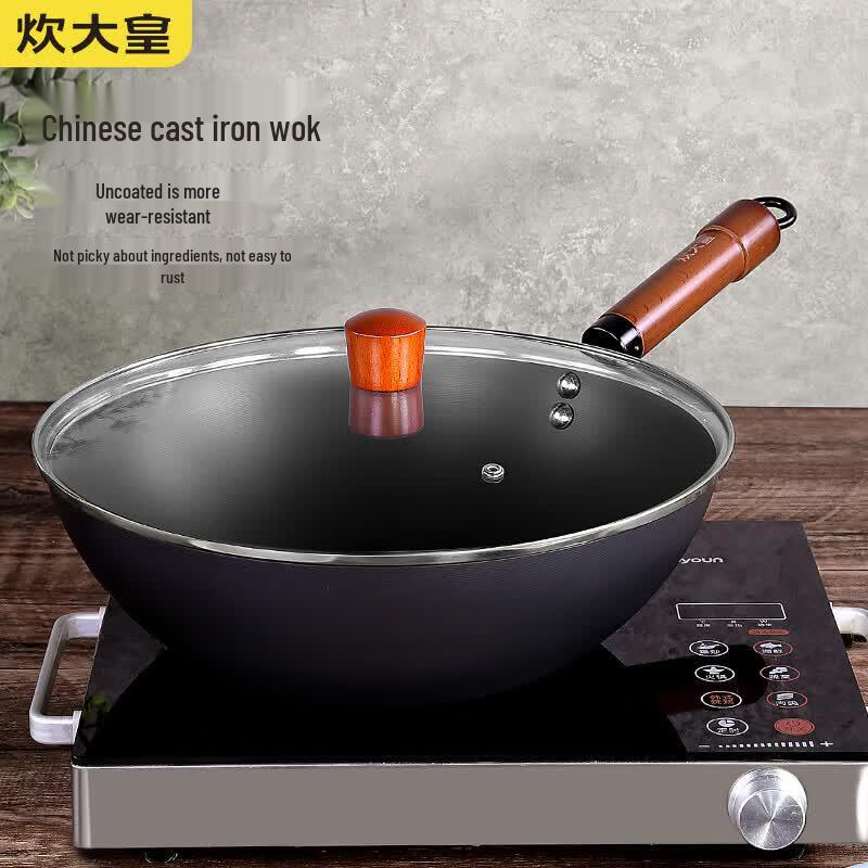COOKER KING 32cm Wrought Iron Non-stick Wok