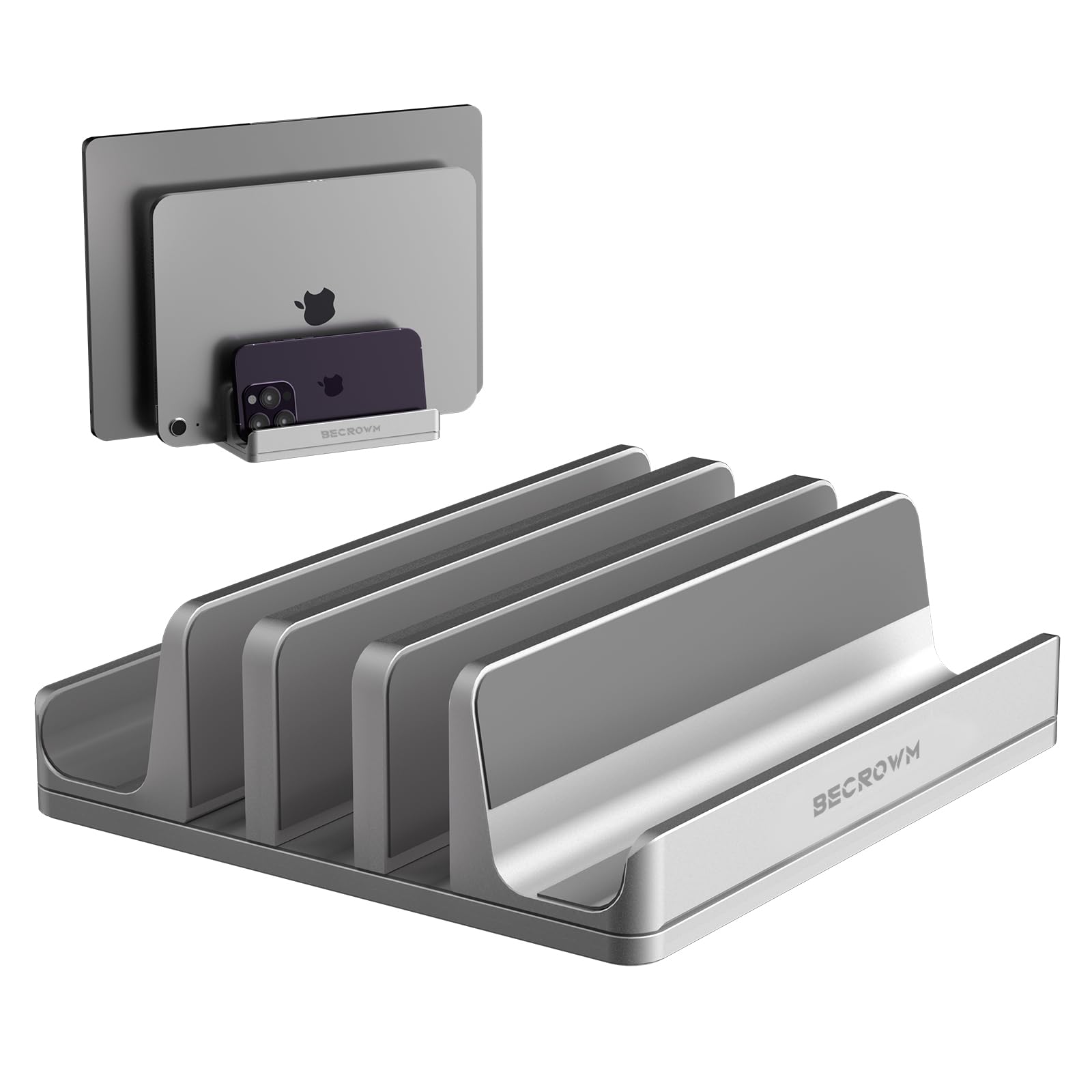 

BECROWM Laptop Vertical PC Holds 5 Holds Adjustable Vertical Aluminum Clamshell for MacBook Microsoft Surface Stand, Stand, Computers, Width,
