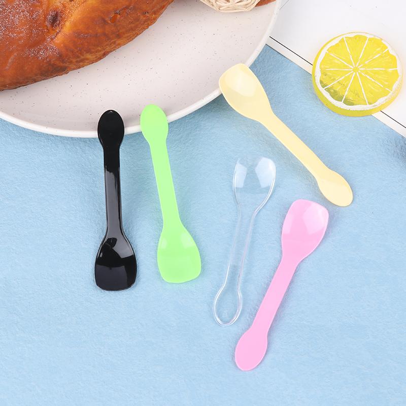 100Pcs Mini Plastic Spoons Flatware Spoons For Jelly Ice Cream Dessert Appetizer Plastic Spoon For Party Supplies
