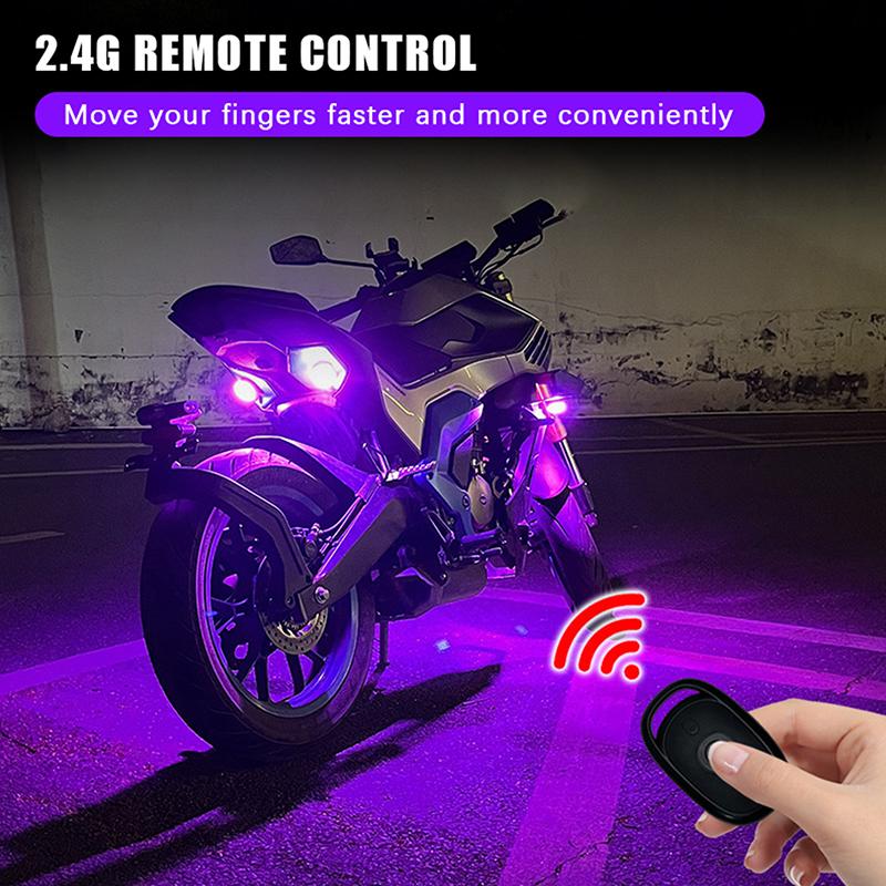 Wireless Remote Control 9 Bead Super Bright Led Strobe Motorcycle Lights Multicolor Modes For Night Riding Car Bike Modification