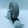 4-inch Medium-Duty Gray TPR Rubber Wheel with Double Bearing Plate Brake