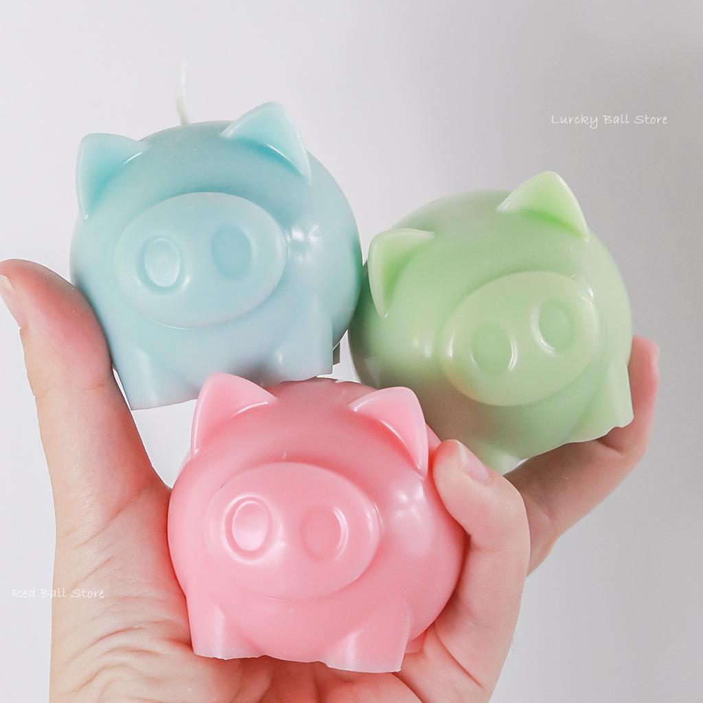 3D Cartoon Pig Candle Silicone Mold New Piggy Soap Resin Plaster Making Tool Cute Animal Chocolate Ice Cube Mold Desk Decor Gift
