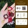 Song Dynasty Brocade Keychain DIY Kit - Wish-Fulfilling Baoxiang Flower Ornament