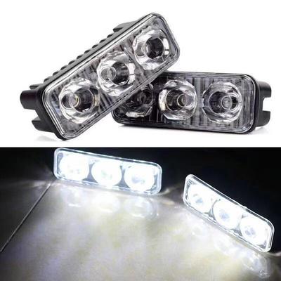 3LED Car Daytime Running Light Waterproof Auto LED Work Light 12V Flash White 6000K Car DRL High Power Fog Lamp for Vehicle SUV