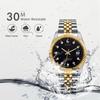 [BUREI] Men's Watch, Automatic, Waterproof, Stylish, Analog, Gentleman, Date, Mechanical, Popular, Men's, Branded, Simple, Casual, Gold, Black,