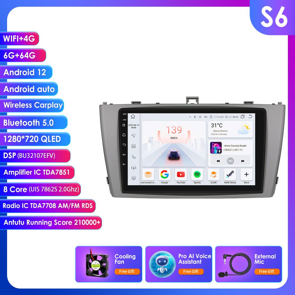 2din Android Autoradio for Toyota Avensis T27 2008-2015 Car Radio Multimedia Video Player GPS Navi Head Unit Carplay Auto 4G RDS Intelligent Screen