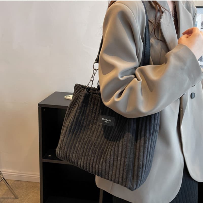 New simple suede shoulder bag women's tote cloth